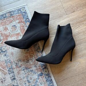Something Navy Black Heeled Boots